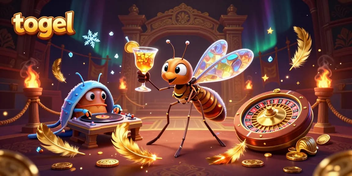 Experience the excitement of togel with dynamic casino characters in a vibrant, engaging illustration.