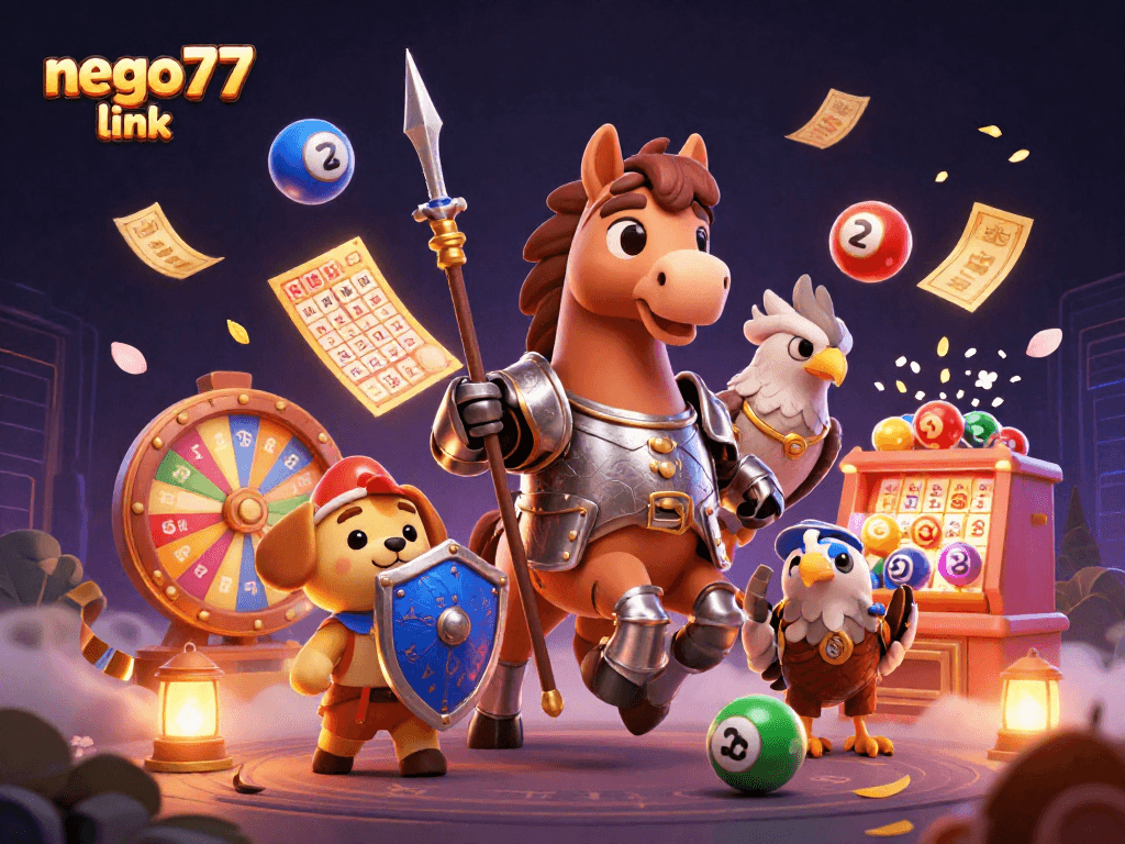 Engage with the dynamic world of gambling through the nego77 link, featuring colorful lottery elements.