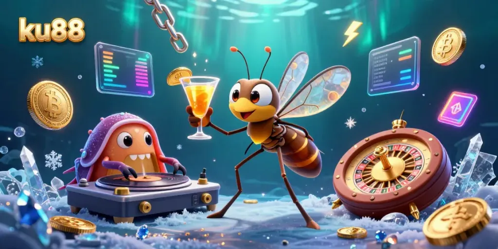 Experience thrilling casino action with ku88 featuring a lively mosquito mascot and dynamic gaming elements.