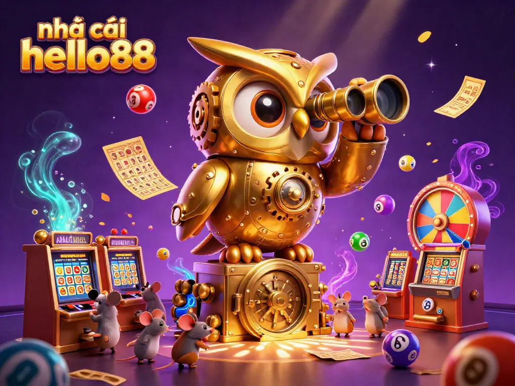 Experience thrilling gaming at nhà cái hello88 with vibrant 3D illustrated casino elements.