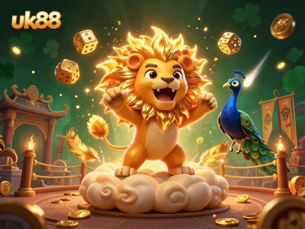 Experience thrilling action at UK88 with a captivating 3D illustrated casino scene featuring dynamic characters and elements.