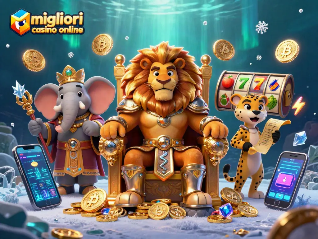 Scopri i migliori casino online attraverso un'illustrazione 3D che rappresenta avventure emozionanti nel gioco d'azzardo.
