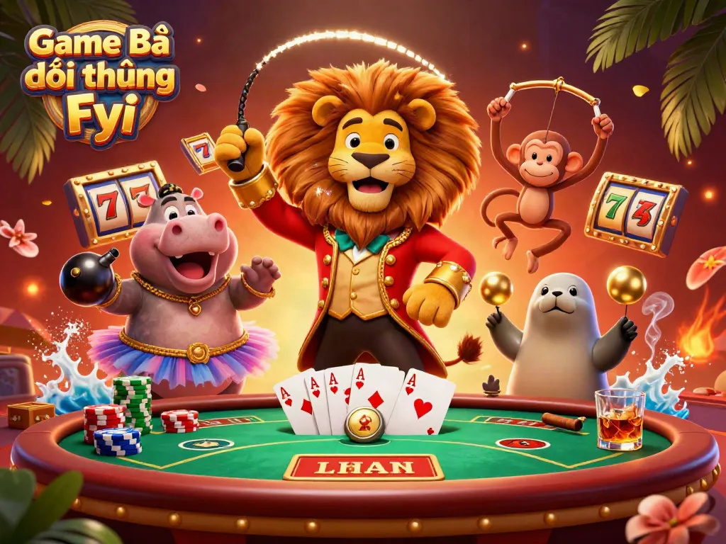 Experience excitement with Game Bài Đổi Thưởng Fyi featuring vibrant 3D casino characters and dynamic gaming elements.