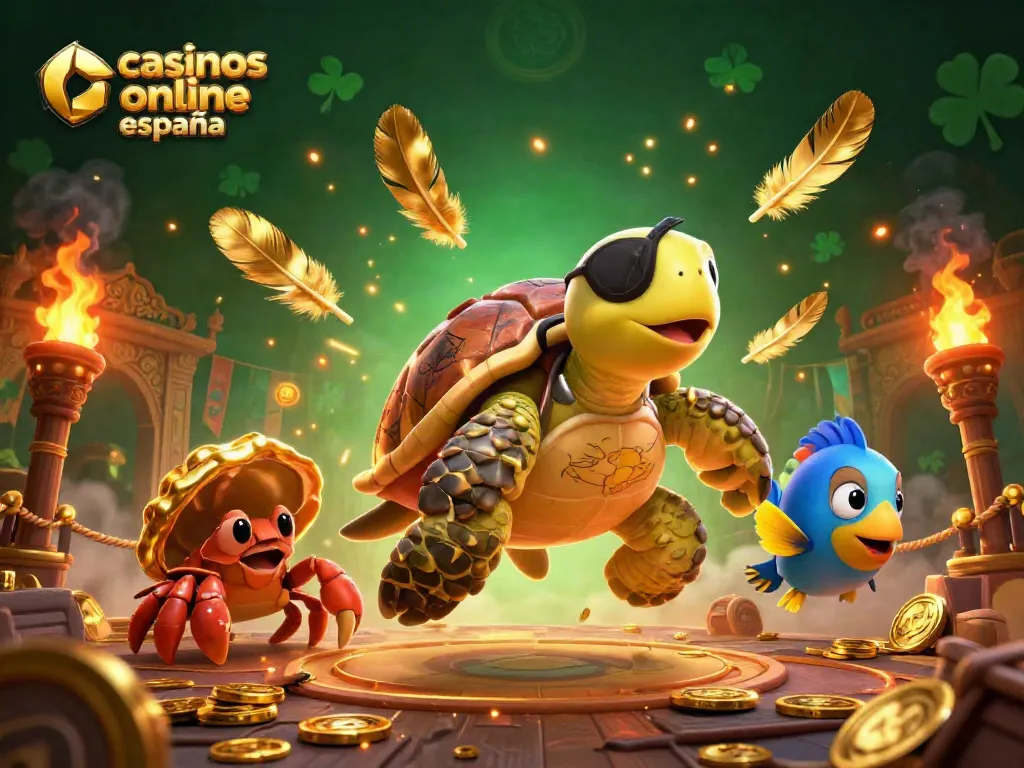 Disfruta de la emocionante acción en los casinos online en España con una escena de casino vibrante y divertida.