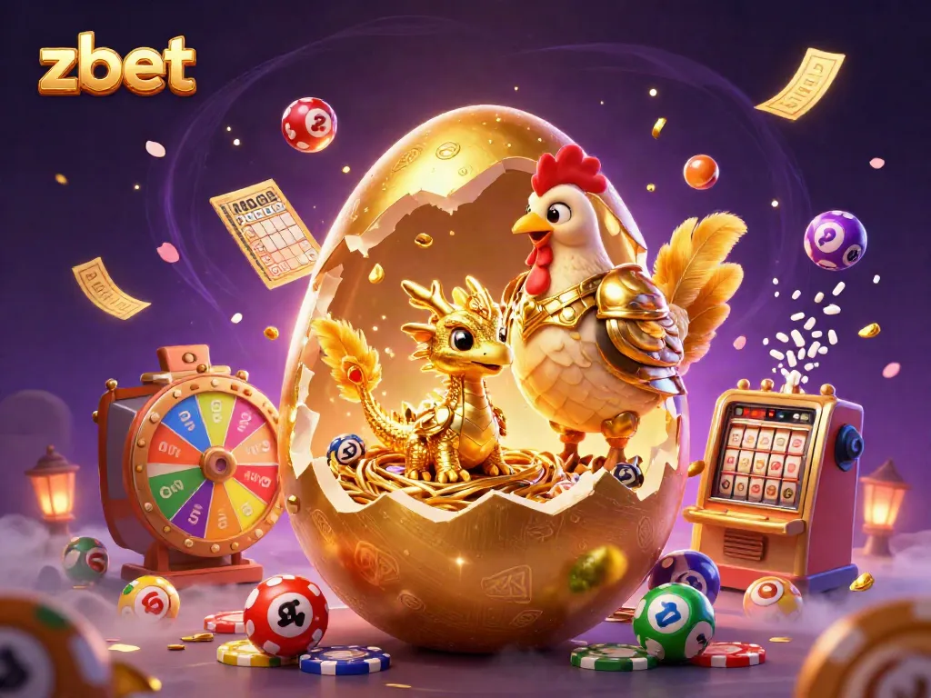 Experience thrilling gaming at zbet with a golden dragon, poker chips, and dynamic casino elements.