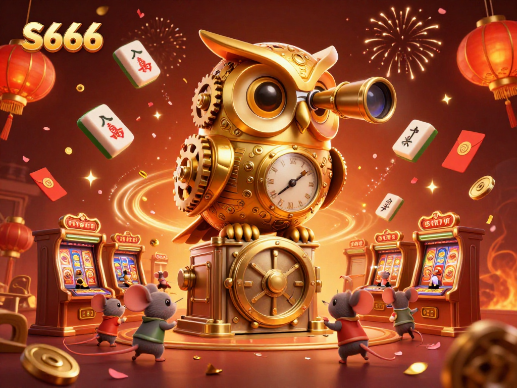 Experience the excitement of S666 as tiny wind-up mice patrons scurry around a vibrant casino scene.