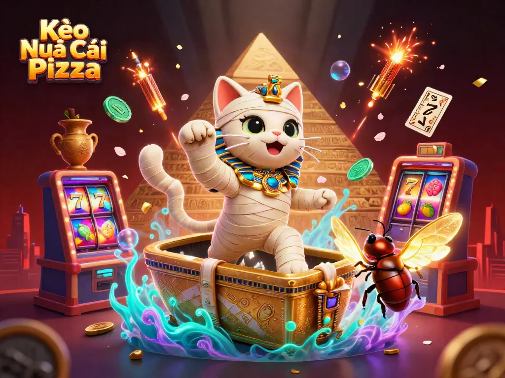 Spin the reels and win big with Kèo Nhà Cái Pizza's vibrant pyramid casino scene.