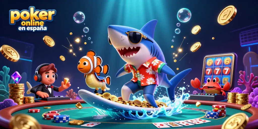 Experimenta la emoción del poker online en España con cartas y apuestos en un escenario vibrante.