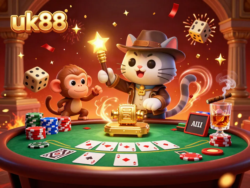 Win big with the thrilling uk88 experience as a cartoon cat uncovers a golden casino artifact.