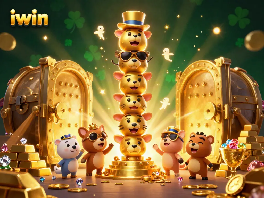 Engage with iwin through a vibrant illustration showcasing dynamic casino elements and joyful characters.