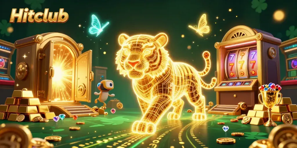 Explore Hitclub's vibrant digital landscape filled with treasures and gaming excitement.