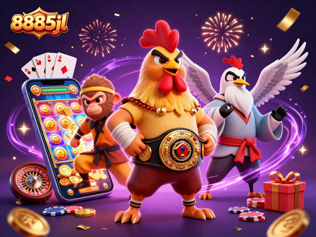 Experience thrilling gameplay at 8885jl with vibrant slot games and energetic characters in action.
