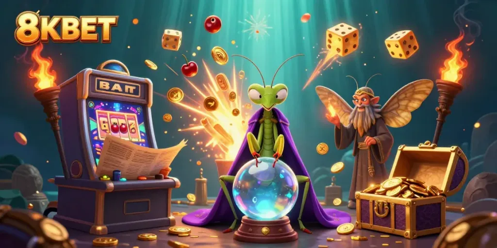 Experience exciting action at 8KBET with vibrant characters and dynamic slot game elements.