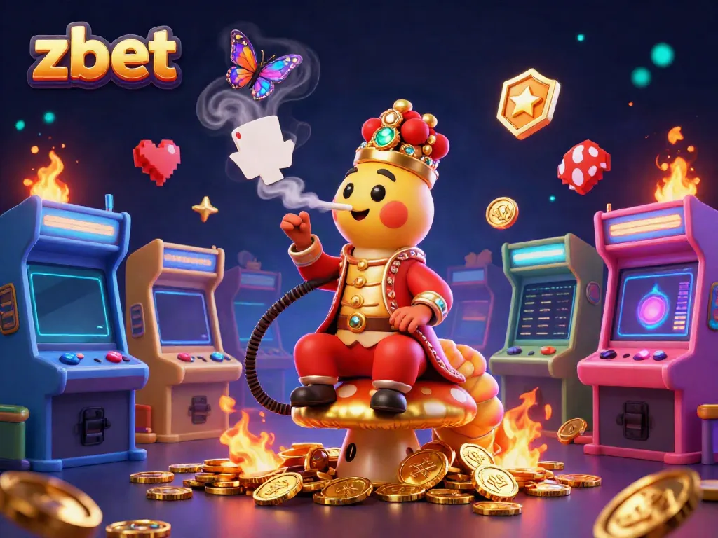 Engage in thrilling gameplay at zbet with a vibrant 3D casino scene featuring unique characters and gaming elements.