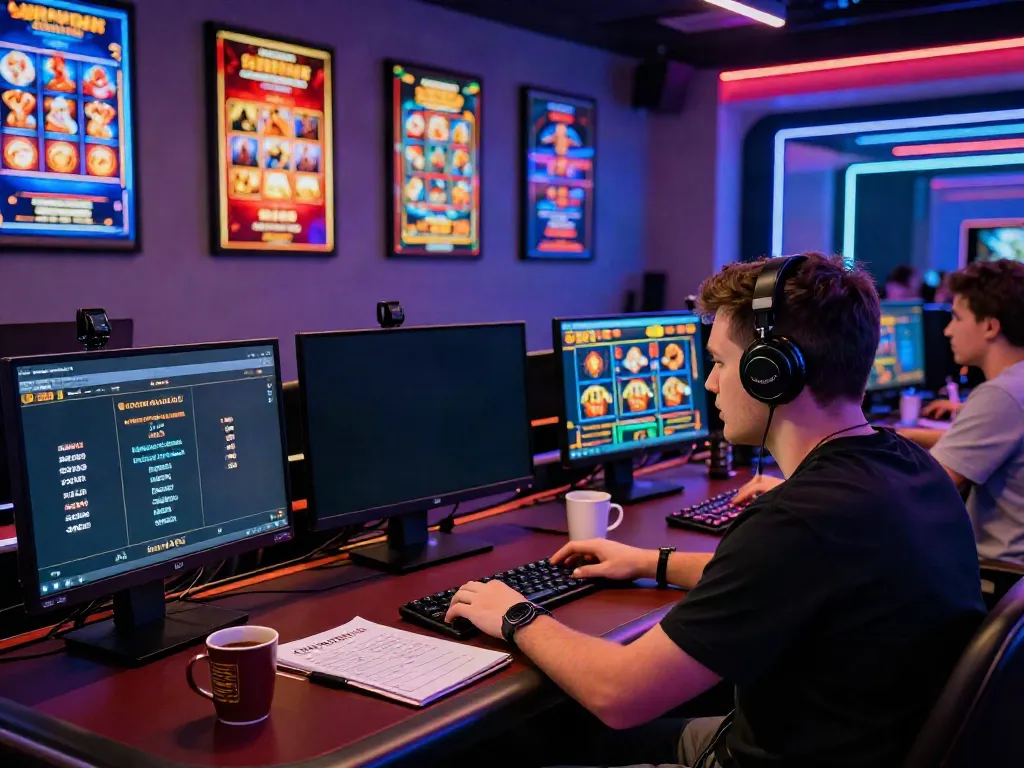 Exciting credit card casino atmosphere with a focused player engaged in online gaming.