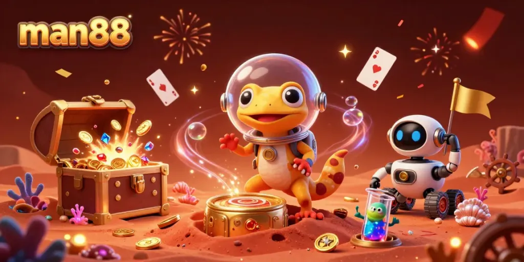 Experience the thrill of winning big with man88 in this vibrant casino-themed alien adventure.