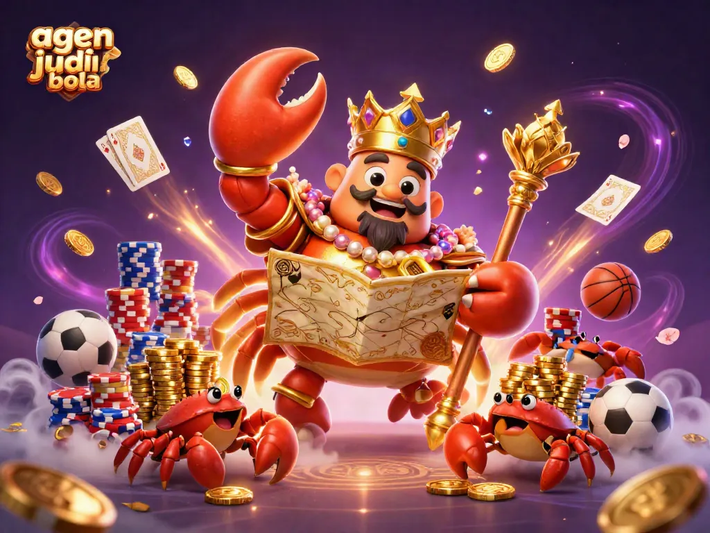 Bet on agen judi bola with the royal crab emperor and his treasure map league of betting excellence.