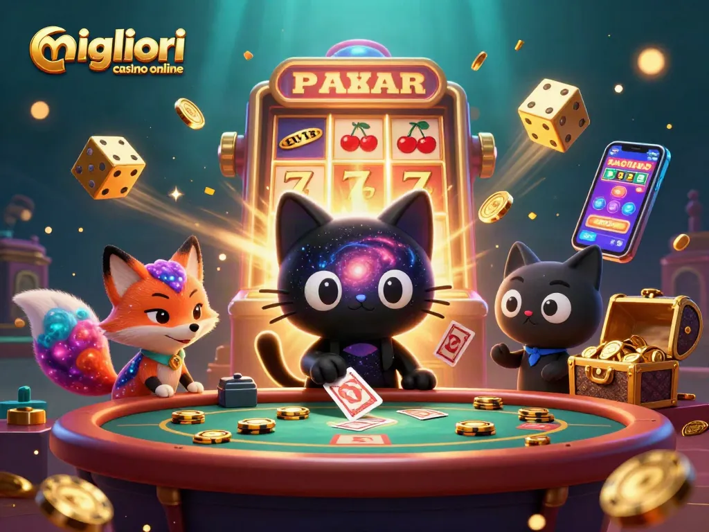 Scopri i migliori casino online con un gatto cosmico e una volpe nebula mentre vincono premi.