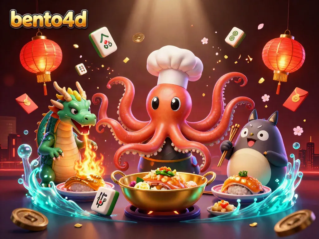 Experience thrilling bento4d gameplay with vibrant visuals in a dynamic casino illustration.