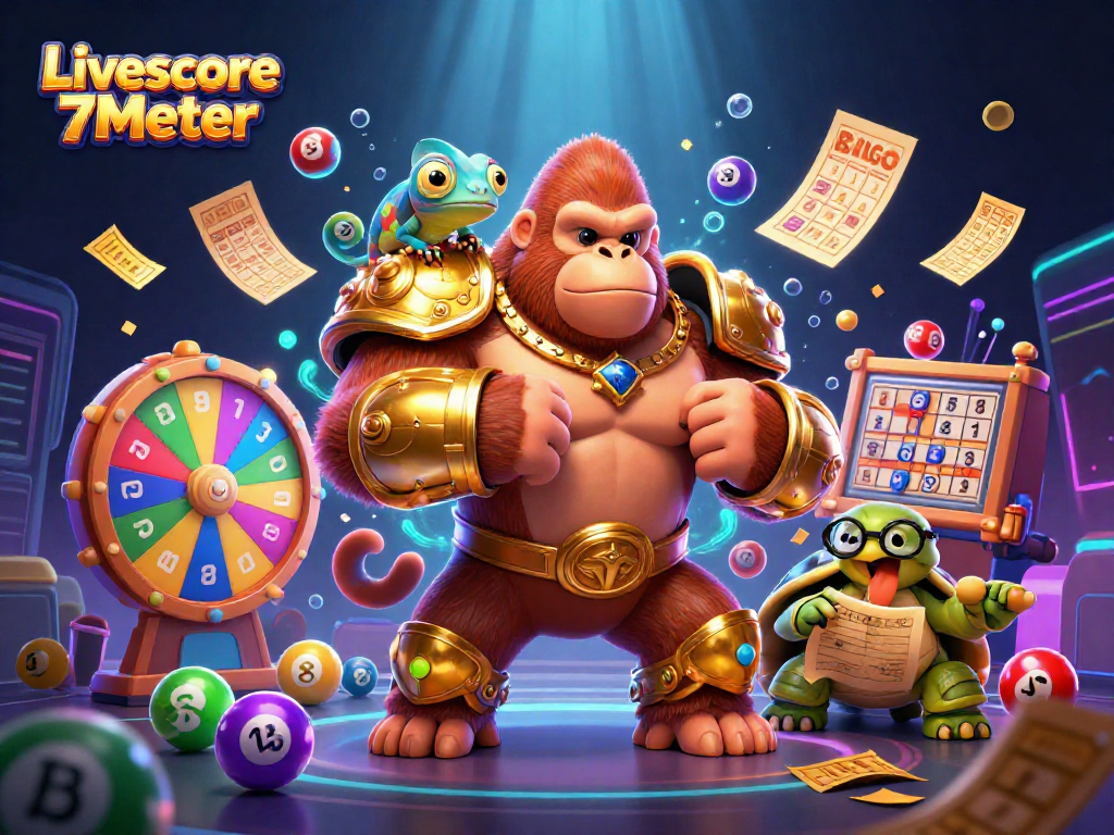 Engage with Livescore 7Meter's vibrant gaming scene featuring lucky charms, lottery excitement, and dynamic gambling action.