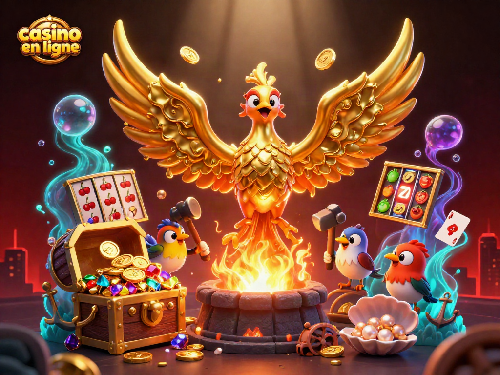 Gagnez à casino en ligne avec des machines à sous flamboyantes et des pièces d'or scintillantes