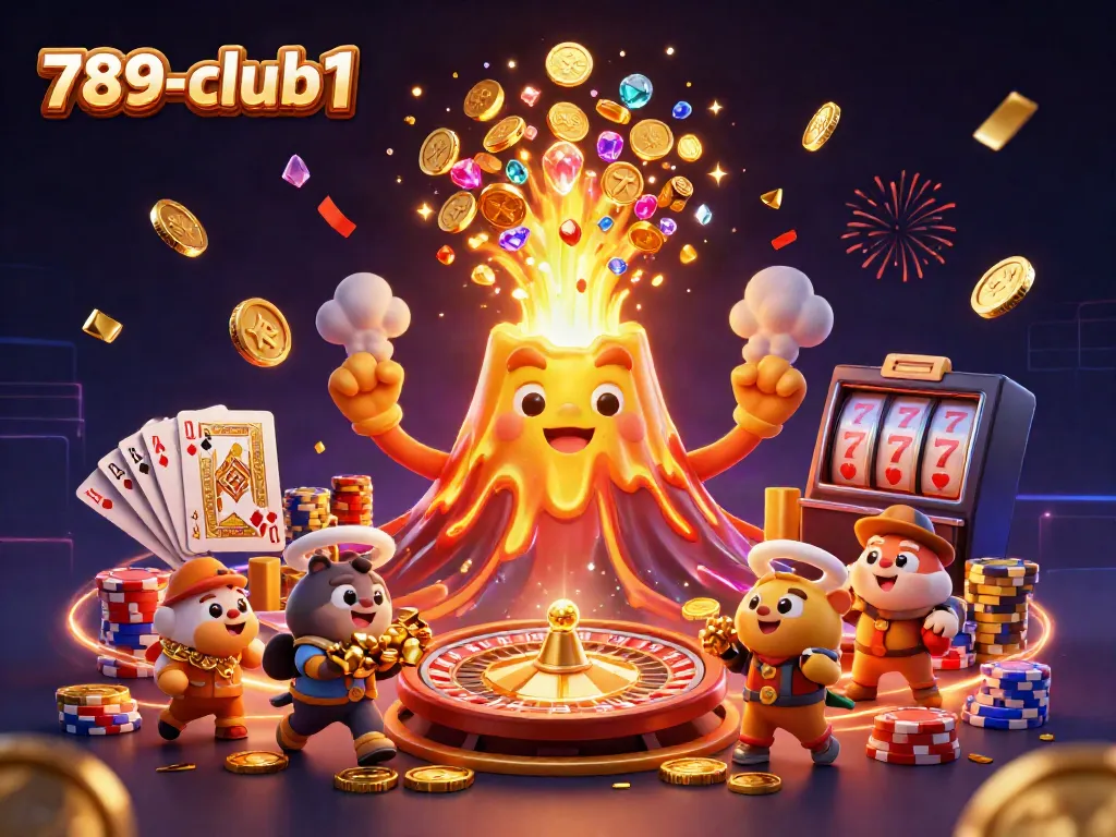Experience thrilling wins at 789-club1 with explosive treasures erupting in a dynamic casino scene.