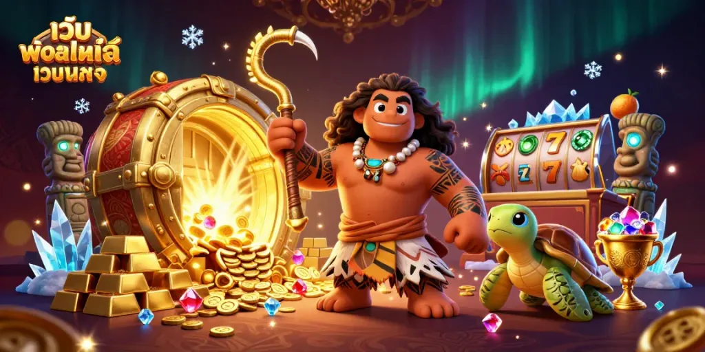 สัญลักษณ์และการสนุกสนานของพนันออนไลน์ เว็บตรง ตกแต่งด้วยภาพ 3D สวยงาม