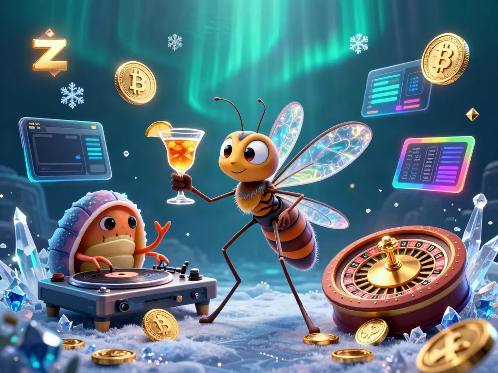 Experience the vibrant gaming world of zbet with animated characters and crypto-themed elements.