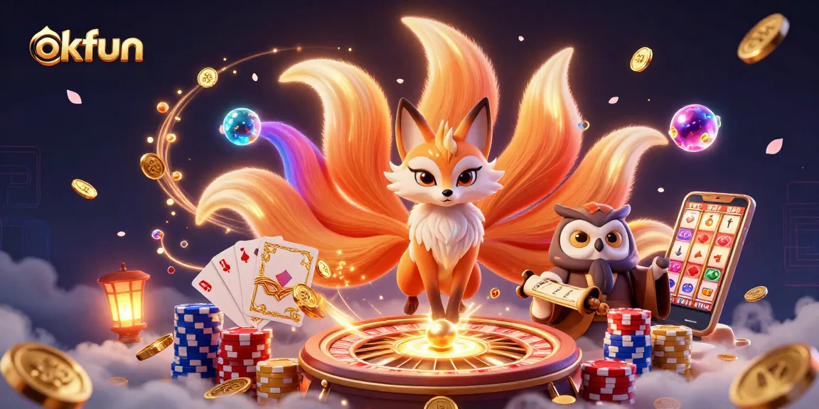 Experience the thrill of slots and gaming at okfun with vibrant characters and dynamic casino elements.