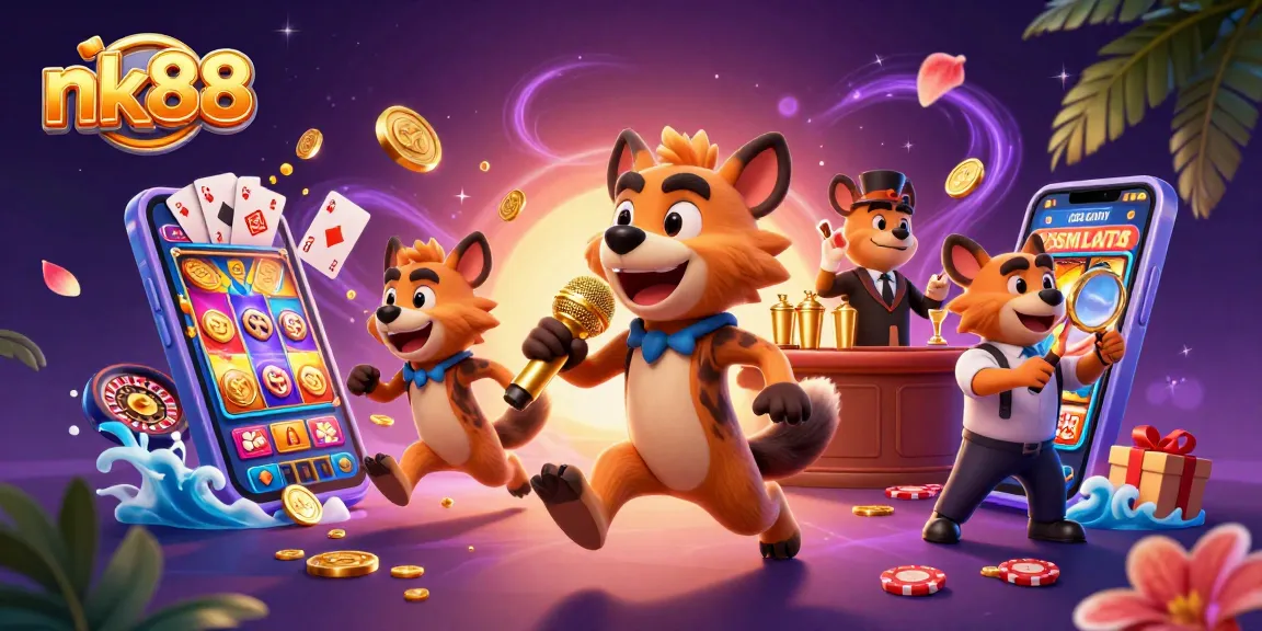 Experience thrilling gaming at nk88 casino with engaging hyenas in a vibrant atmosphere.
