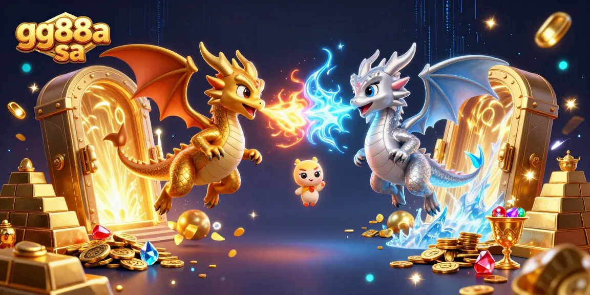 Experience the thrilling action of gg88a sa with dazzling dragons and treasure in a vibrant casino setting.